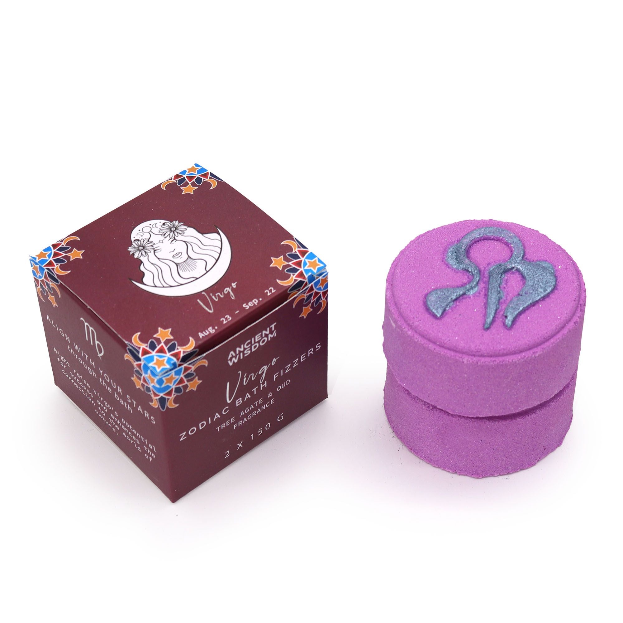 Set of Zodiac Bath Fizzers with Horoscope - Virgo 🇬🇧