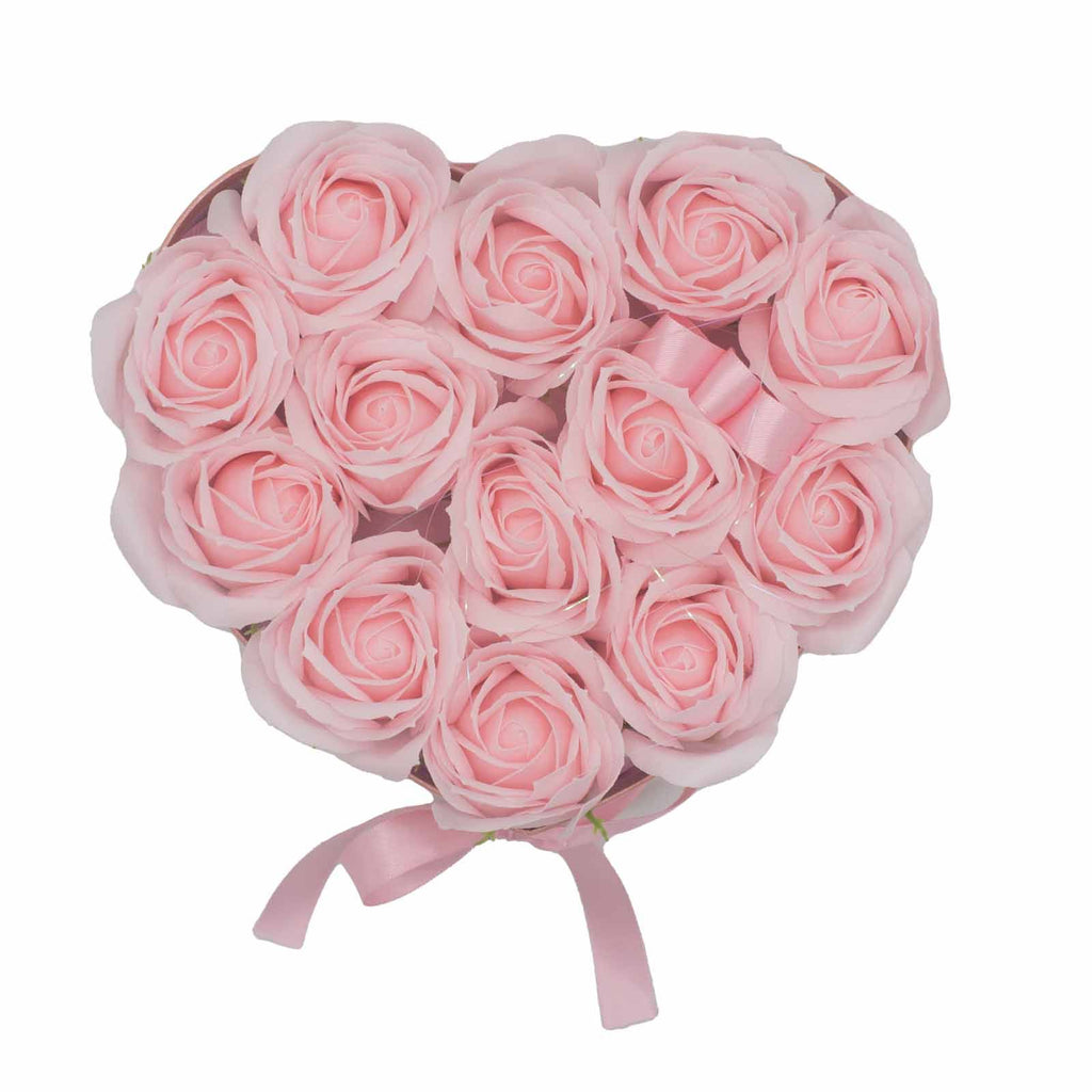 Soap Flower Gift Bouquet - 13 Pink Roses - Heart 🇬🇧