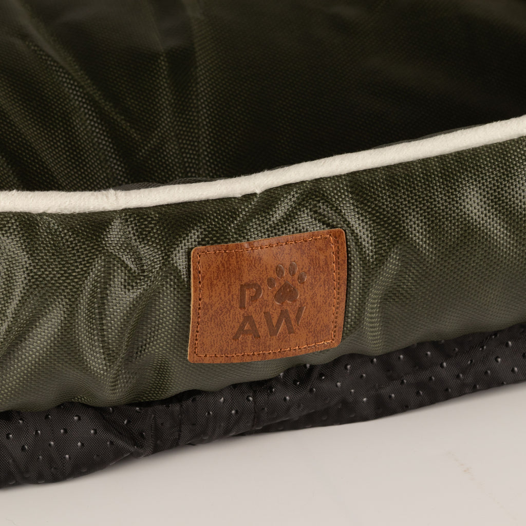 PAW Bed – Small Khaki Green – 60 × 50 × 15cm 🇬🇧