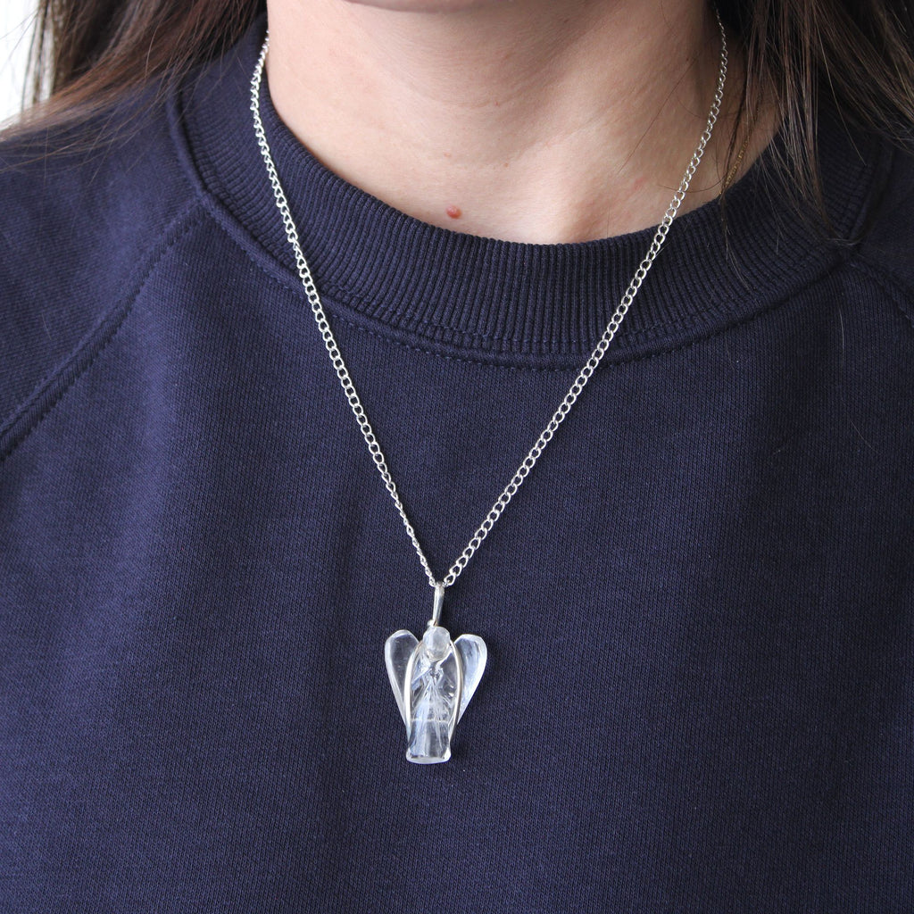 Gemstone Guardian Angel Pendant - Rose Quartz 🇬🇧