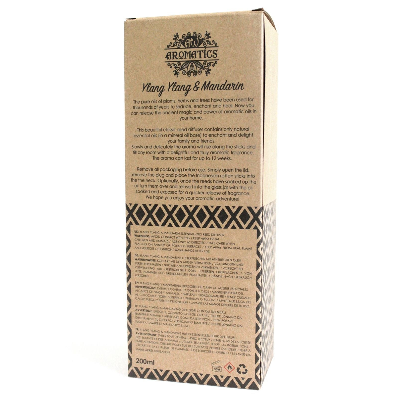 200ml Ylang Ylang & Mandarin Essential Oil Reed Diffuser 🇬🇧