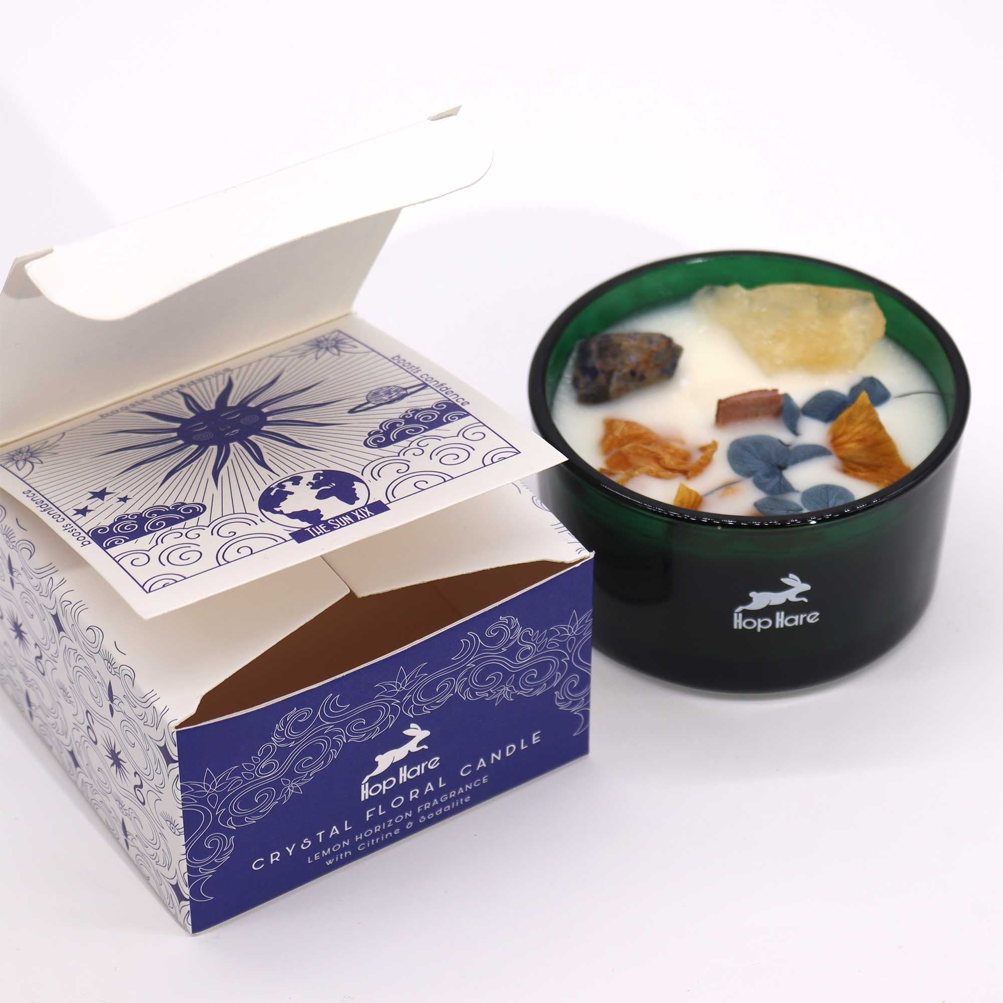 Hop Hare Crystal Magic Flower Candle - The Sun 🇬🇧