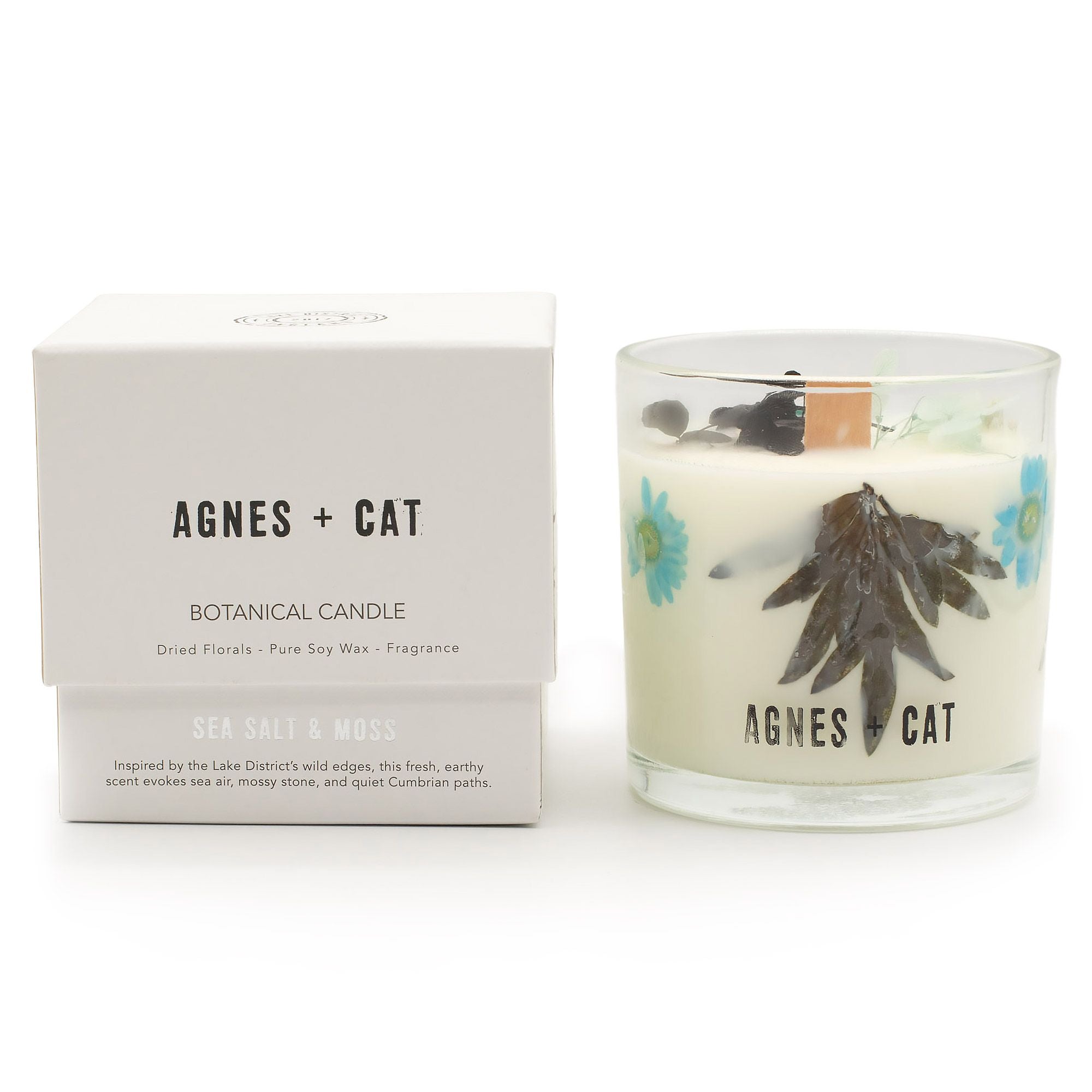 Agnes + Cat Botanical Soy Wax Candle - Seasalt & Moss 🇬🇧
