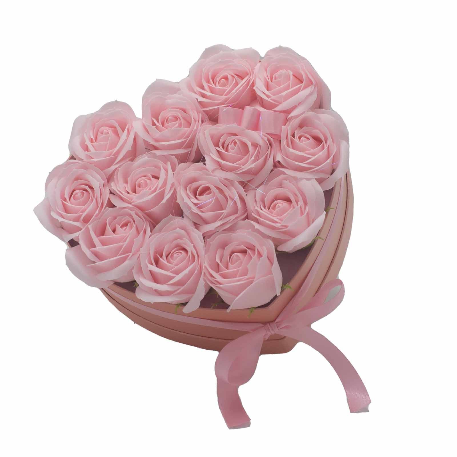 Soap Flower Gift Bouquet - 13 Pink Roses - Heart 🇬🇧