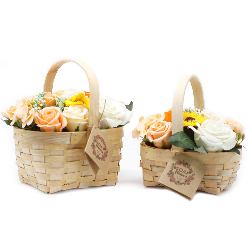 Large Orange Bouquet in Wicker Basket 🇬🇧