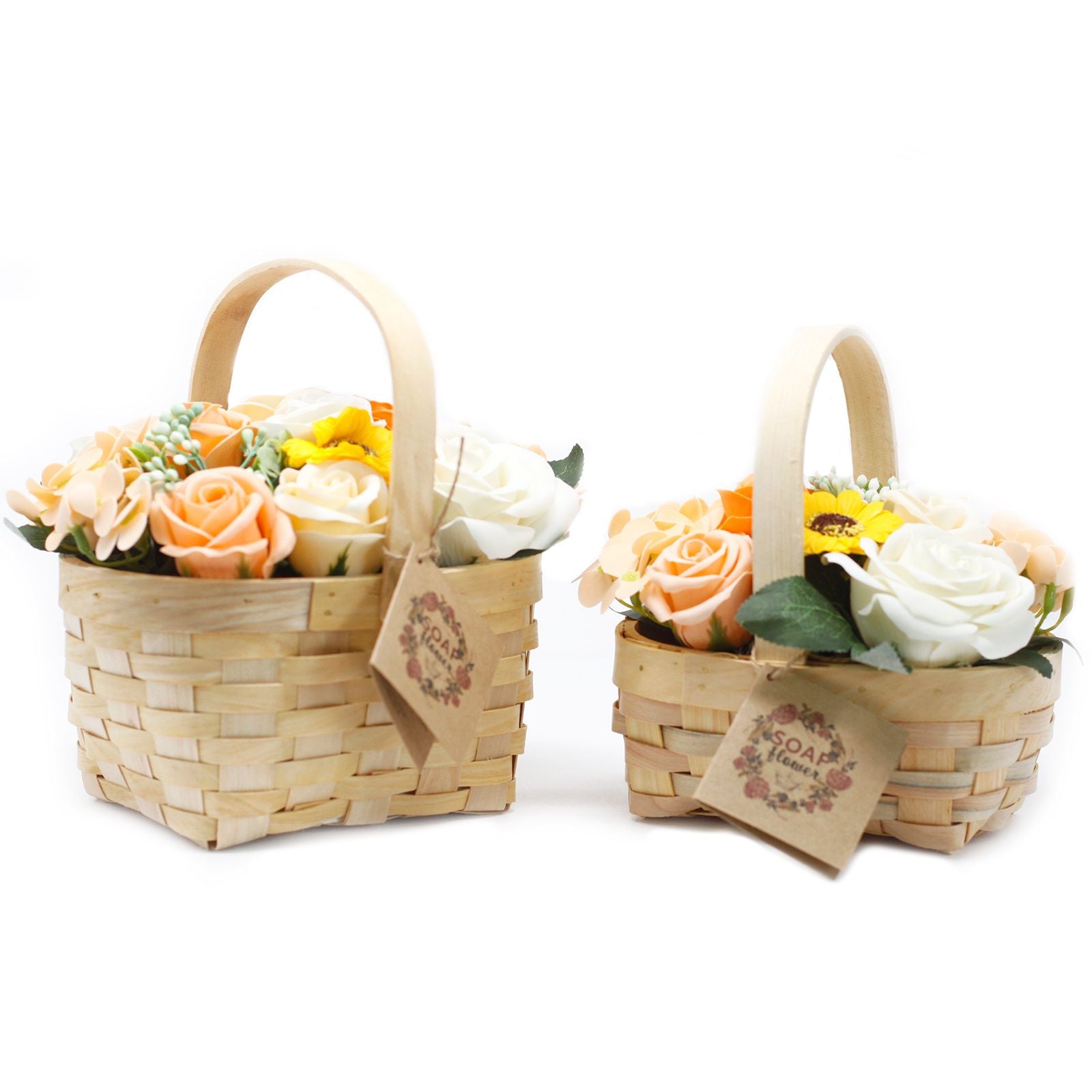 Large Orange Bouquet in Wicker Basket 🇬🇧