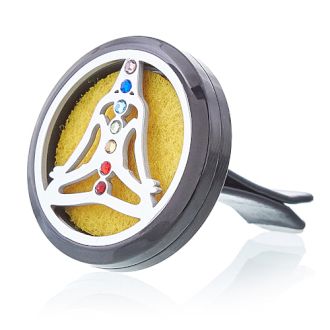 Car Diffuser Kit - Pewter Yoga Chakra - 30mm 🇬🇧