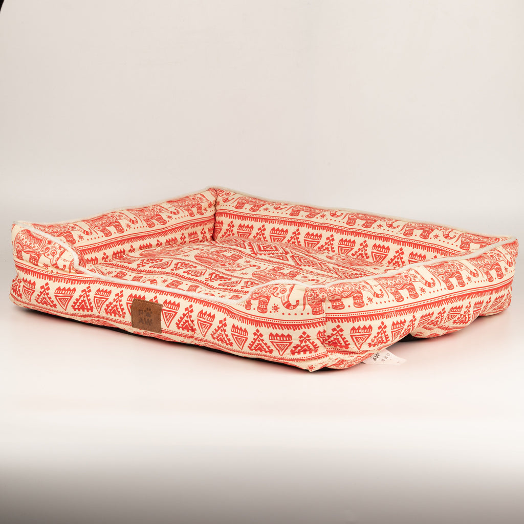 PAW Bed – Lucky Elephant – Red – 60 × 50 × 14cm 🇬🇧