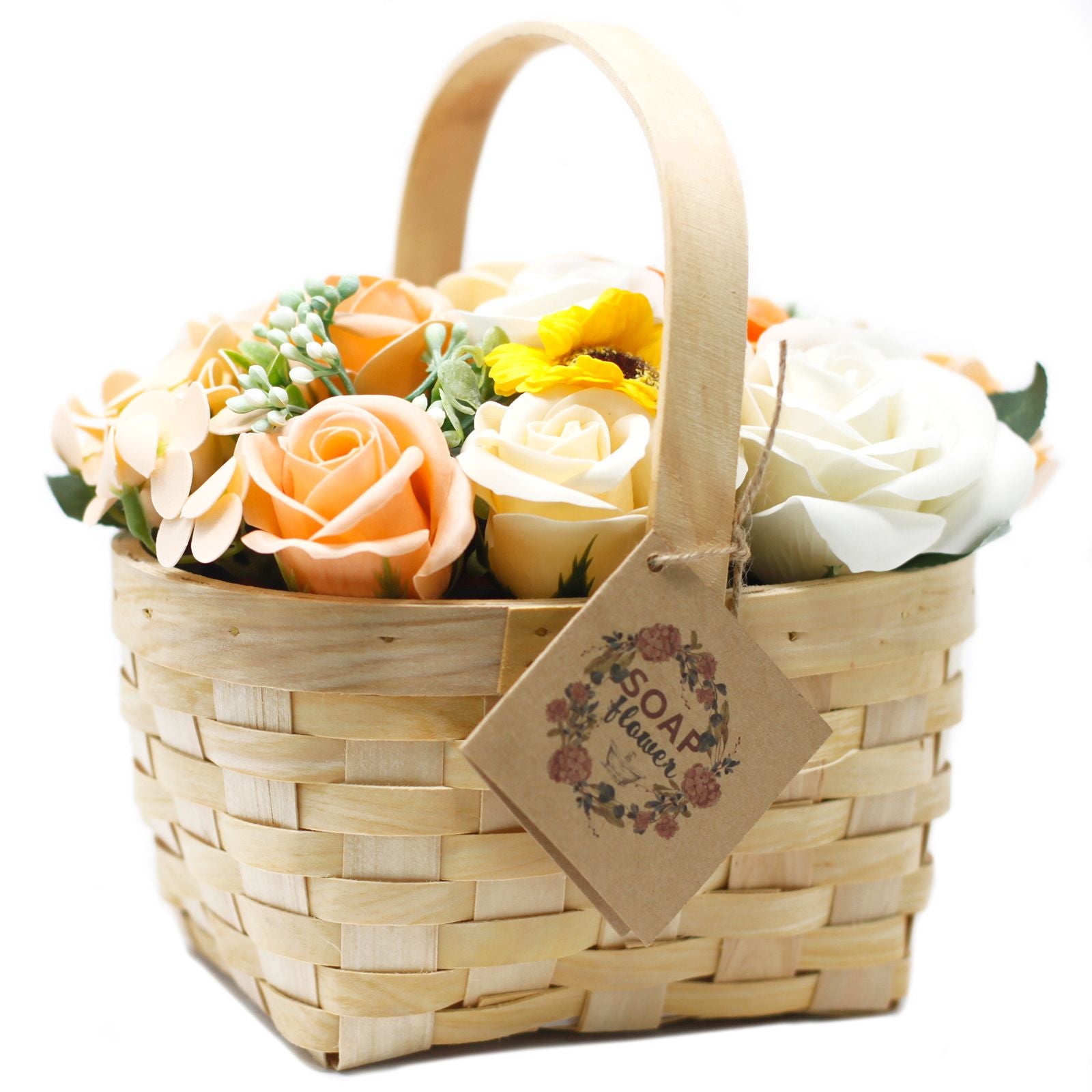 Large Orange Bouquet in Wicker Basket 🇬🇧