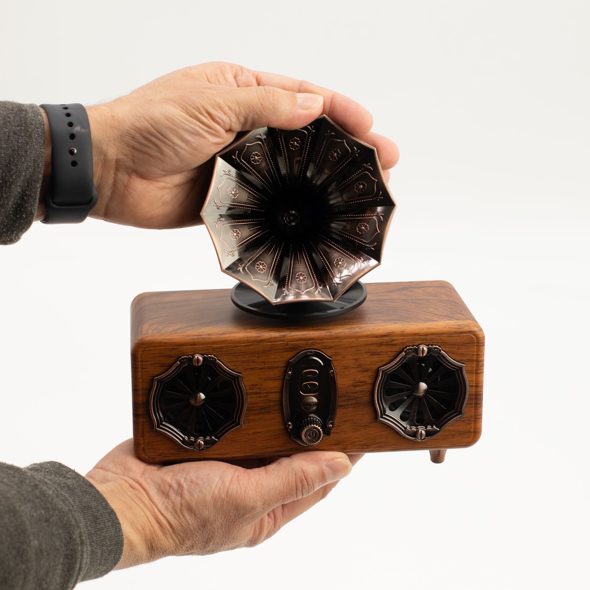 Retro Mini Double Gramophone Speaker - Bluetooth - 5.4 watt x 2 🇬🇧
