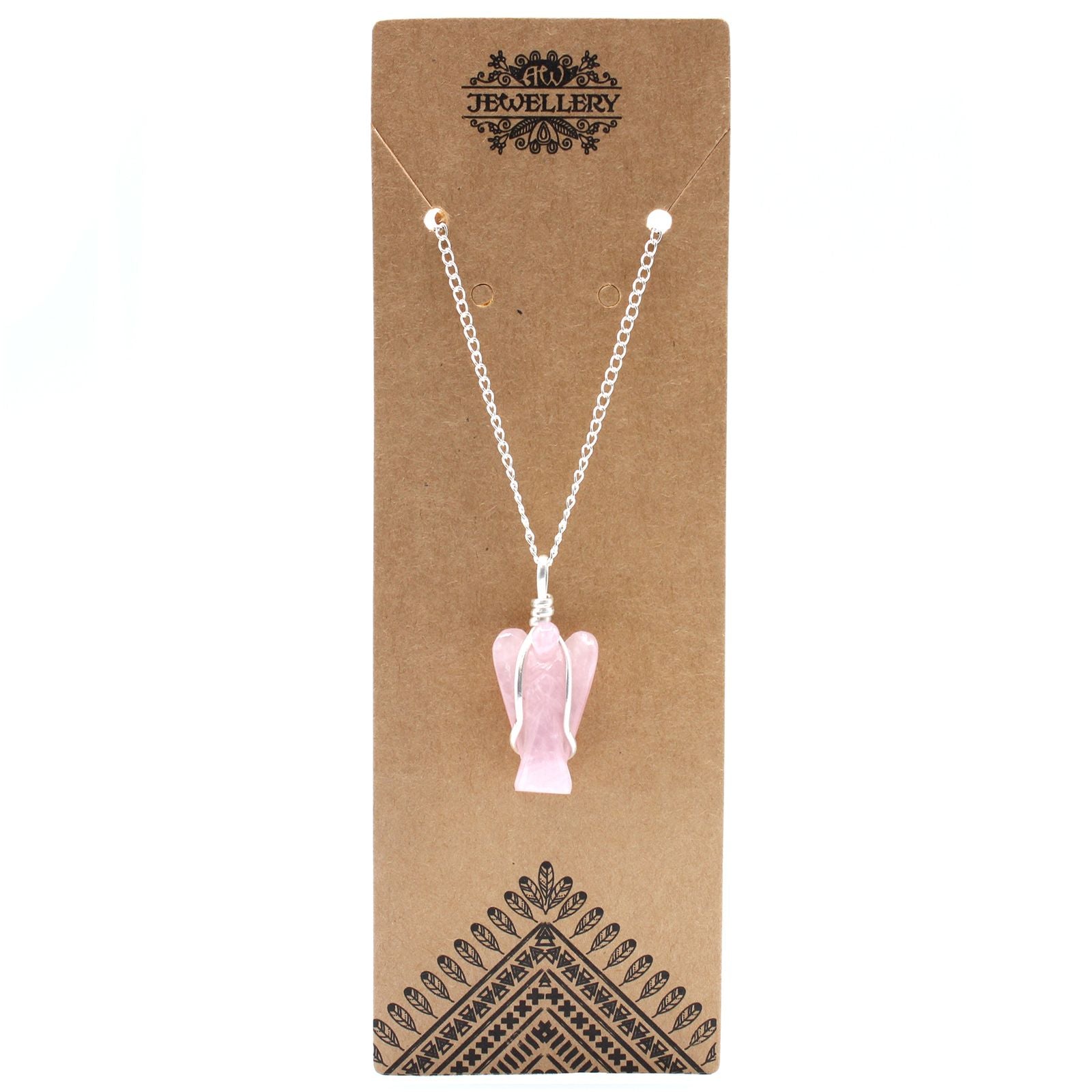 Gemstone Guardian Angel Pendant - Rose Quartz 🇬🇧