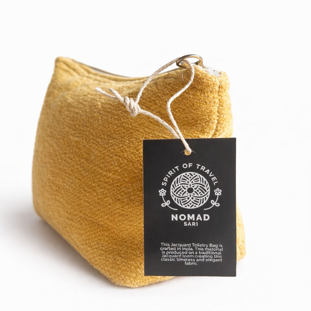 Nomad Sari Indian Jacquard Toiletry Bag - Marigold Loom 🇬🇧