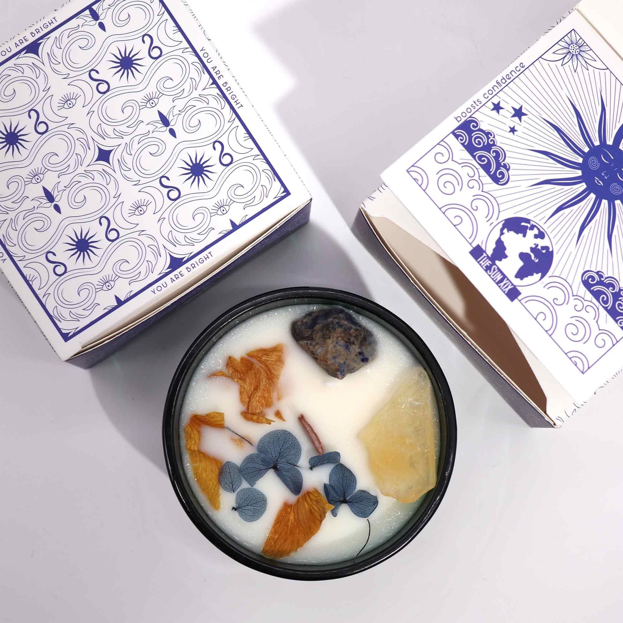 Hop Hare Crystal Magic Flower Candle - The Sun 🇬🇧