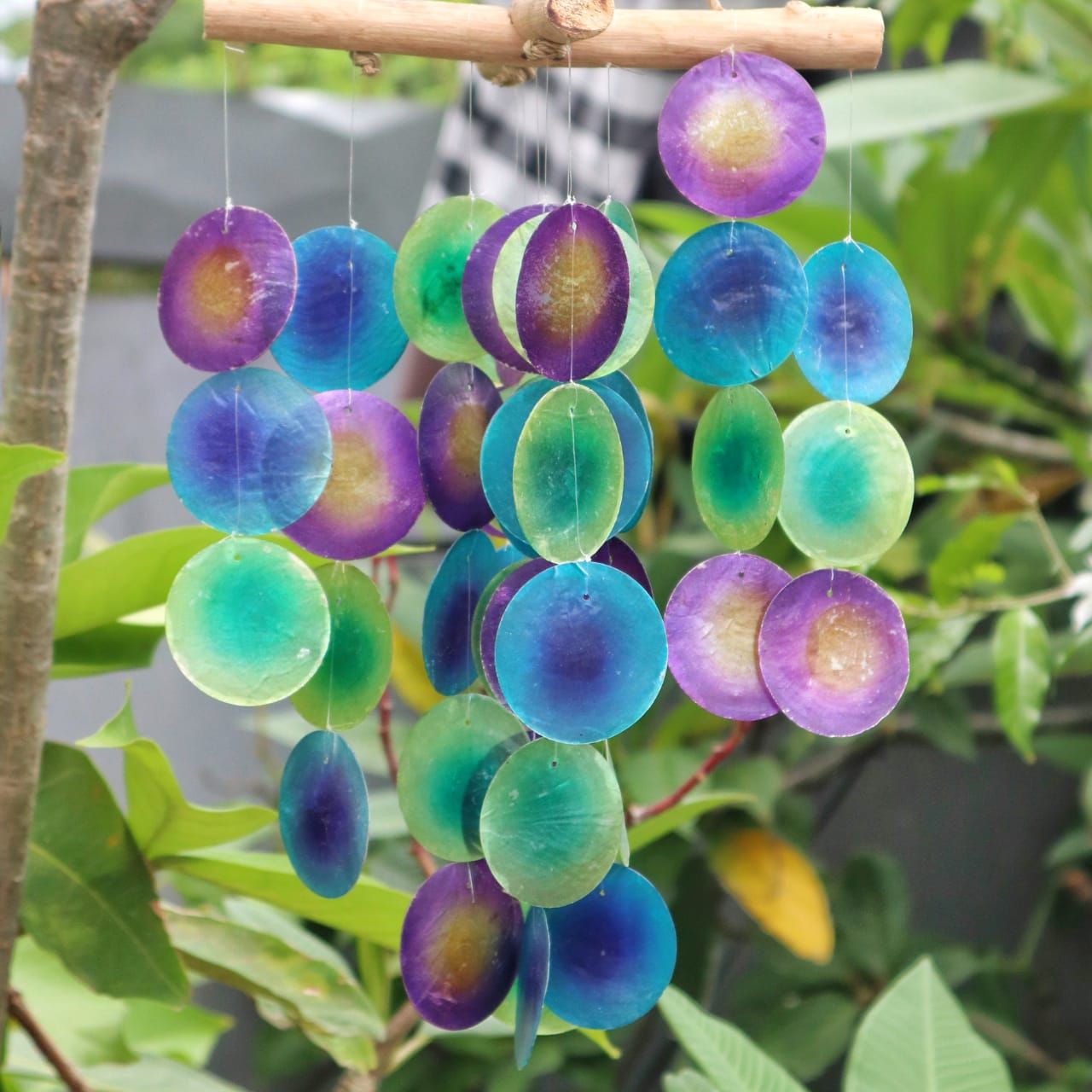 Green & Purple Driftwood Cross Chime 🇬🇧