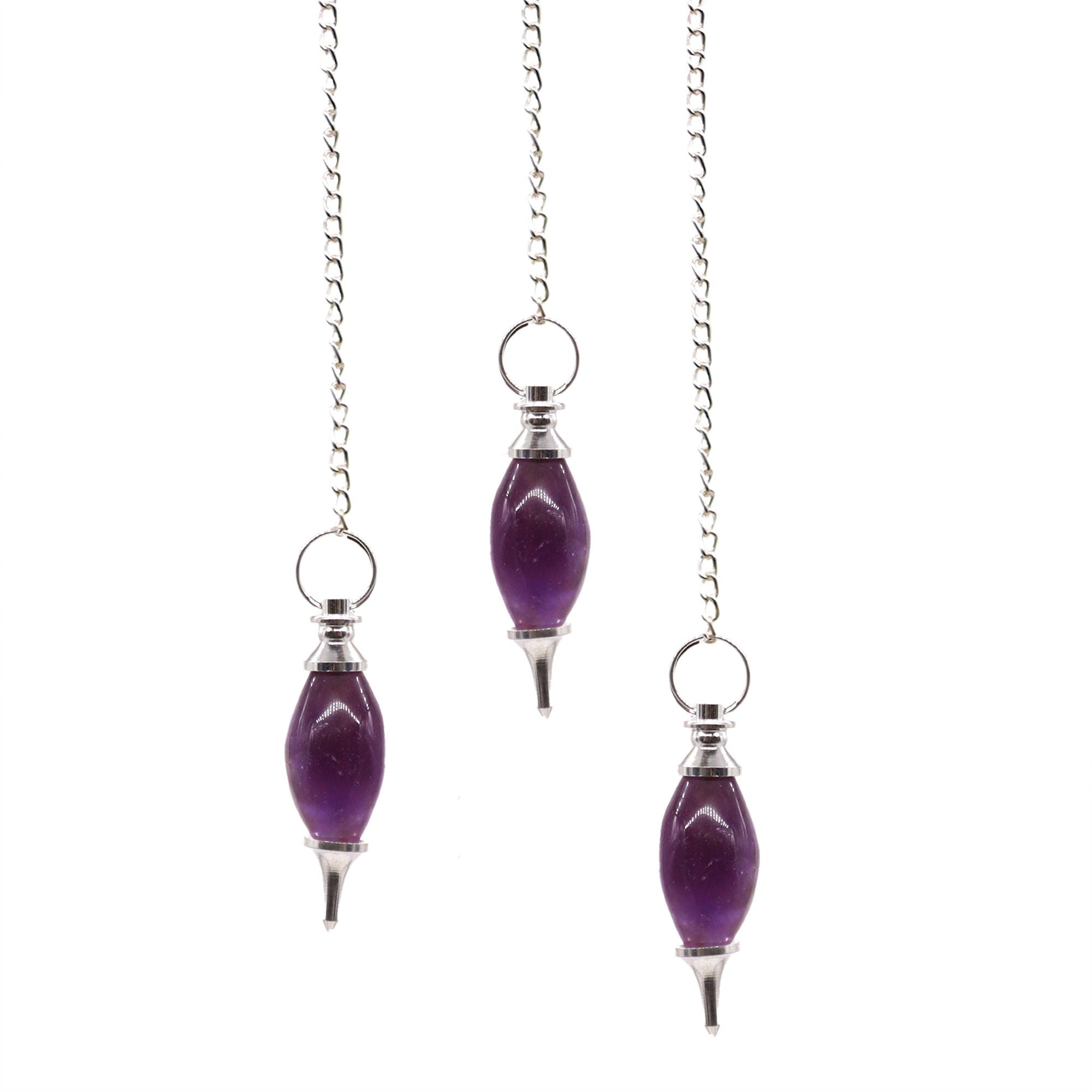 Lingam Shaped Gemstone Pendulum - Amethyst 🇬🇧