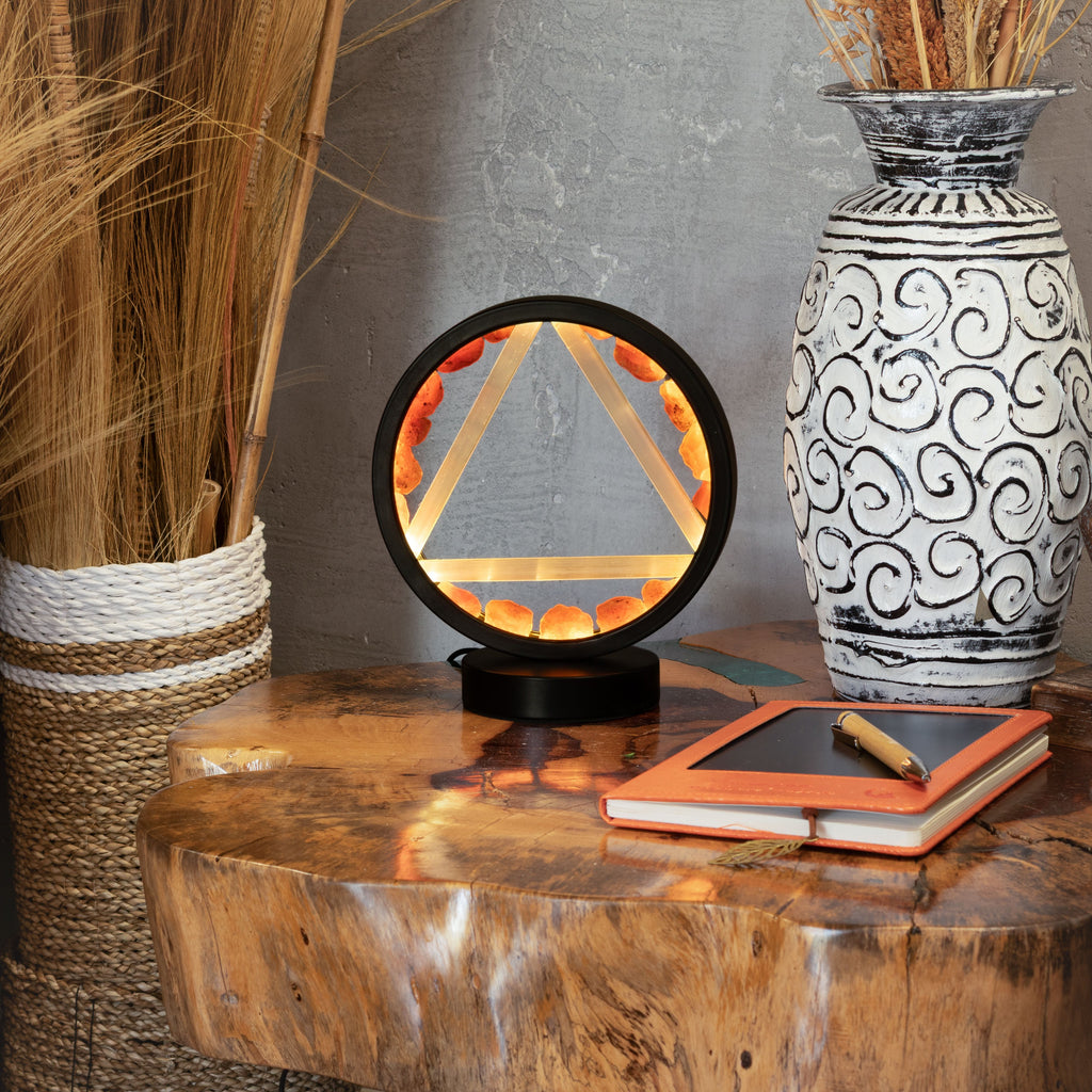 Gemstone Halo Lamp - Fire - Carnelian & Selenite 🇬🇧
