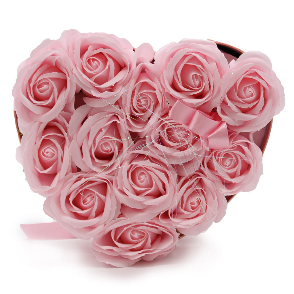 Soap Flower Gift Bouquet - 13 Pink Roses - Heart 🇬🇧