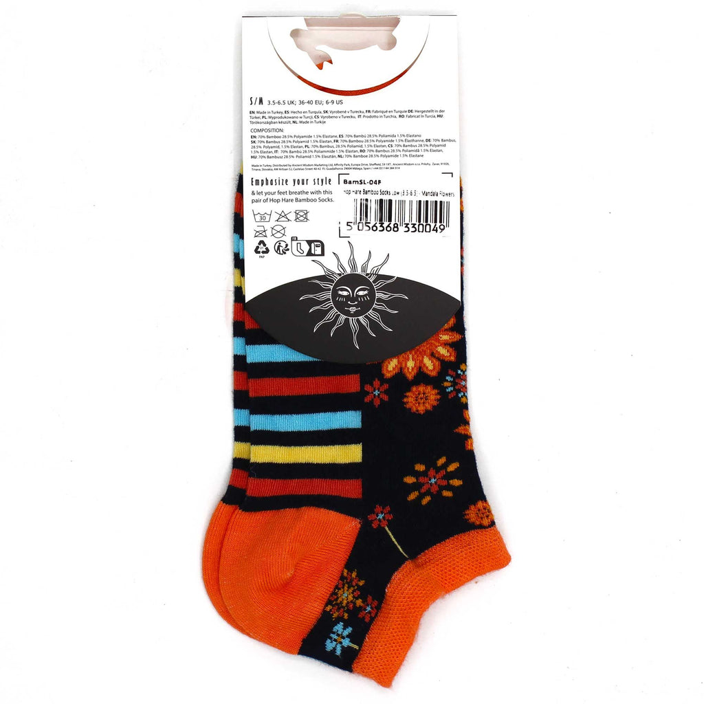 S/M Hop Hare Bamboo Socks Low (3.5-6.5) - Mandala Flowers 🇬🇧