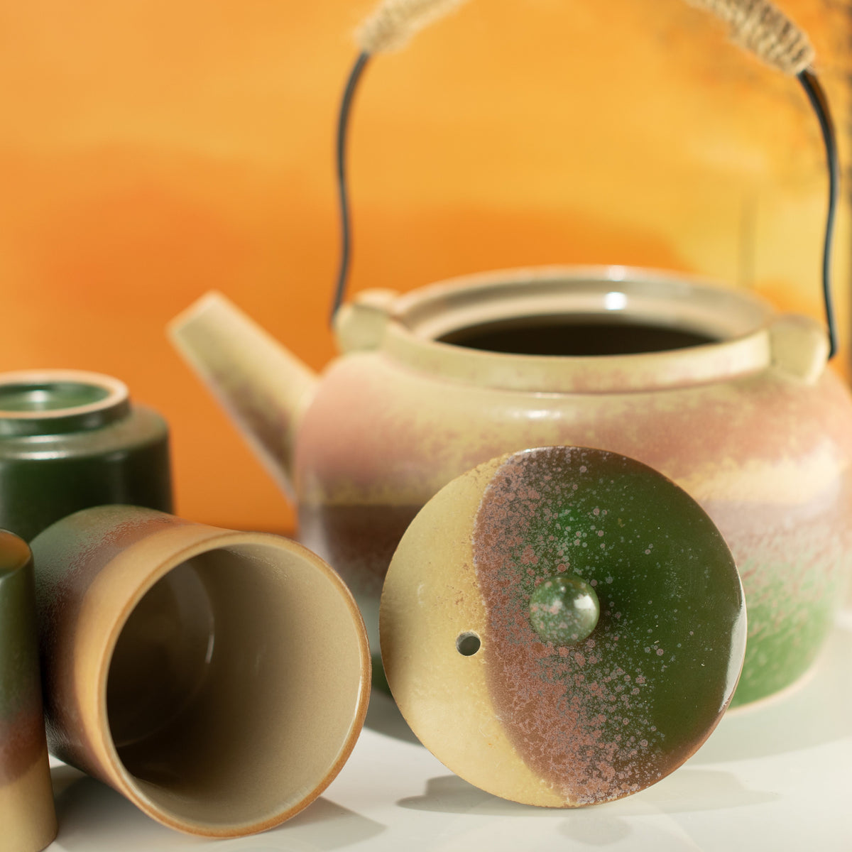 Japanese Kyusu Style Tea Set - For Green Tea - Four Cups 🇬🇧