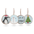 Let it Snow - Hand Painted Log Xmas Decor (set of 4)🇬🇧