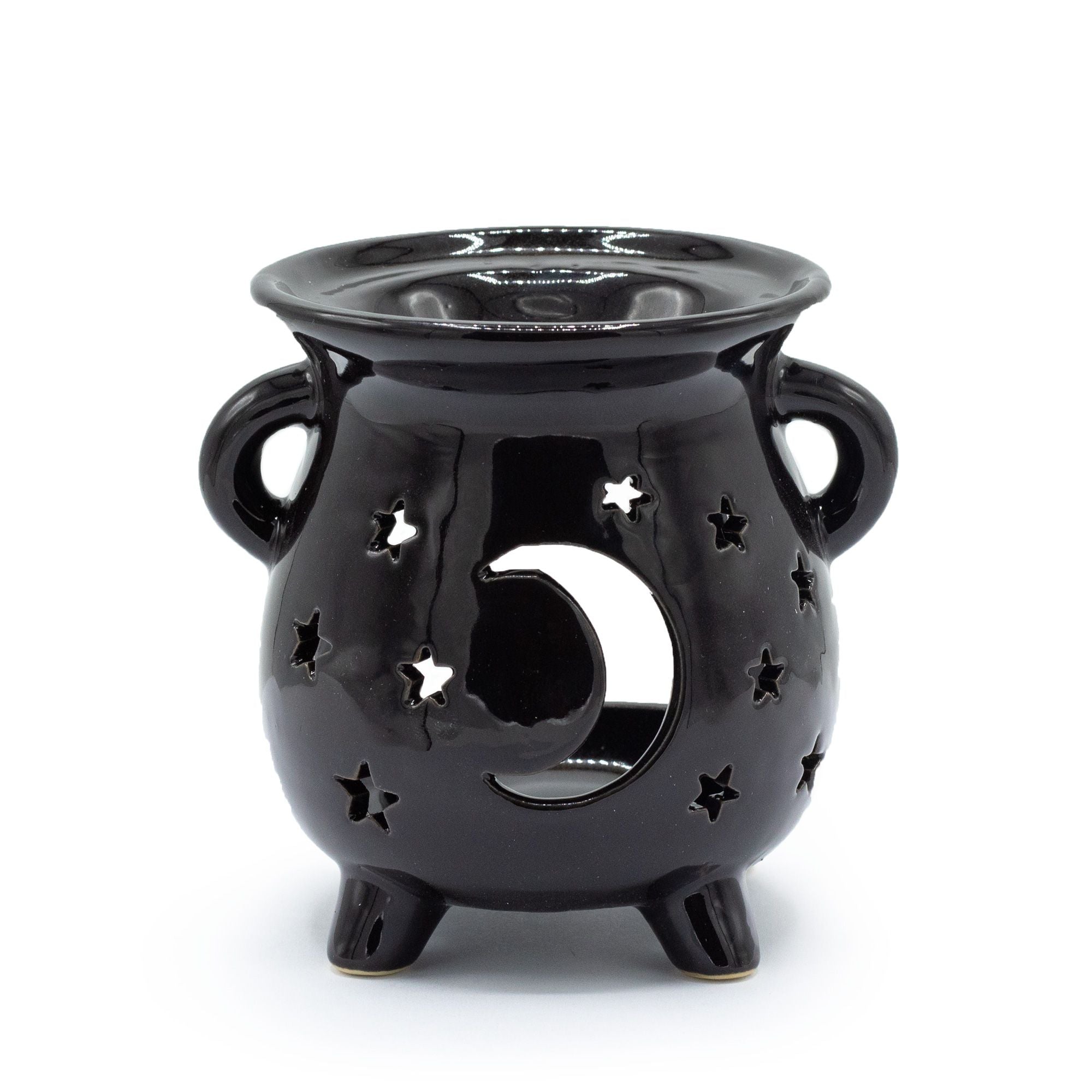 Cauldron Oil Burner - Moon & Stars - Black 🇬🇧