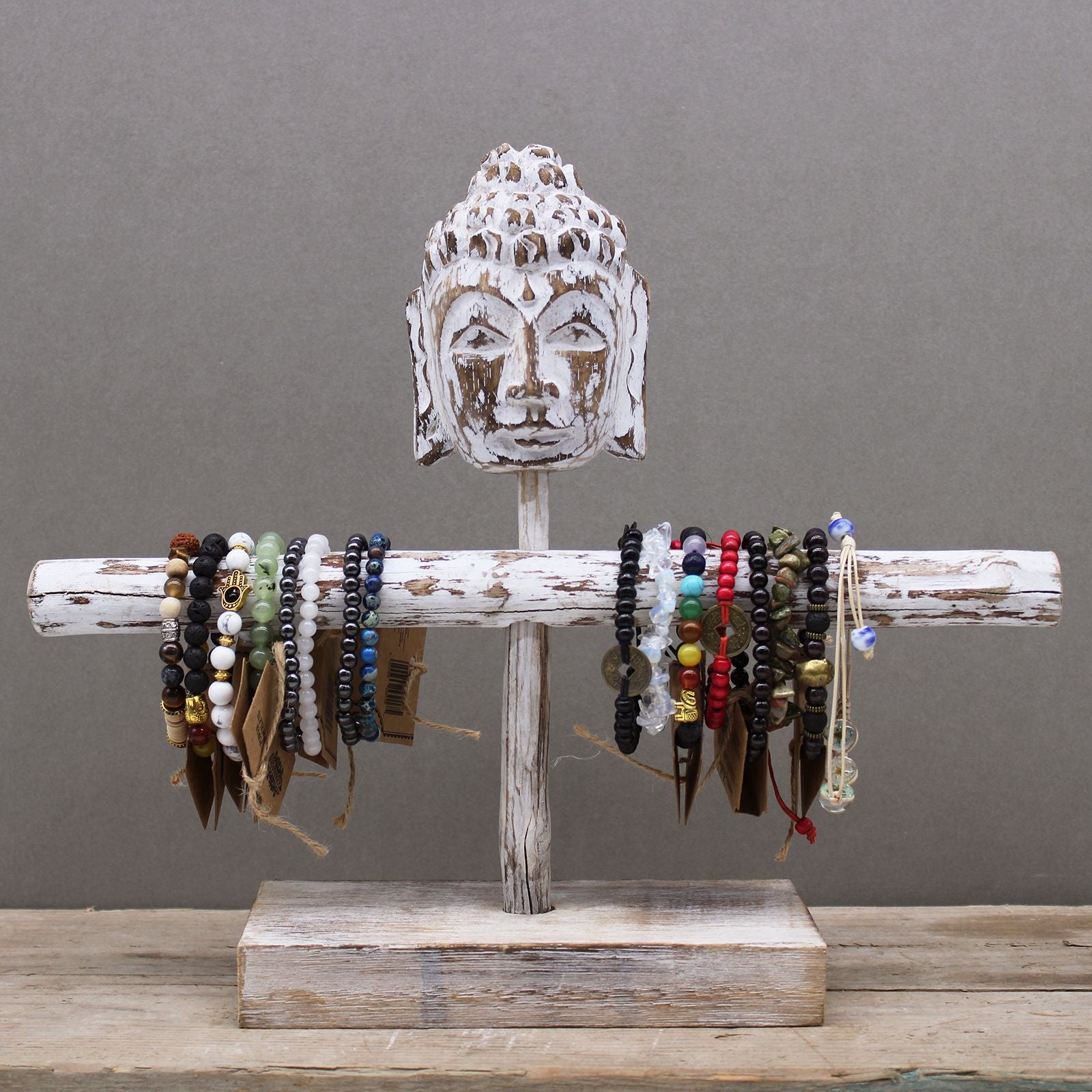 Single Branch & Buddha Stand - Whitewash 🇬🇧