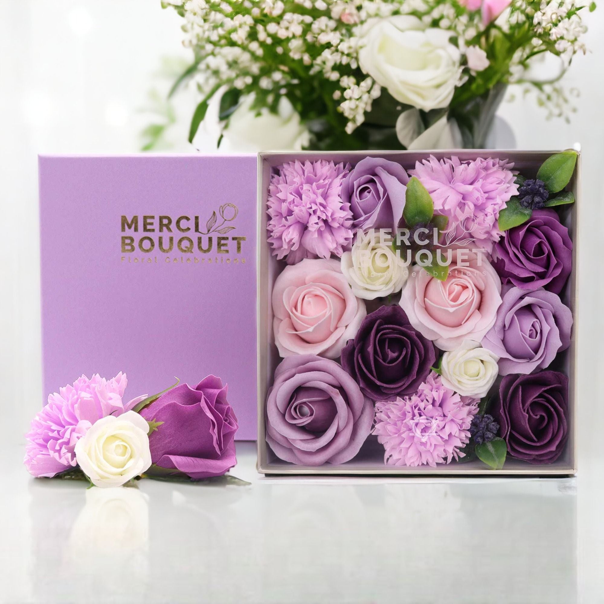 Square Box - Lavender Rose & Carnation 🇬🇧