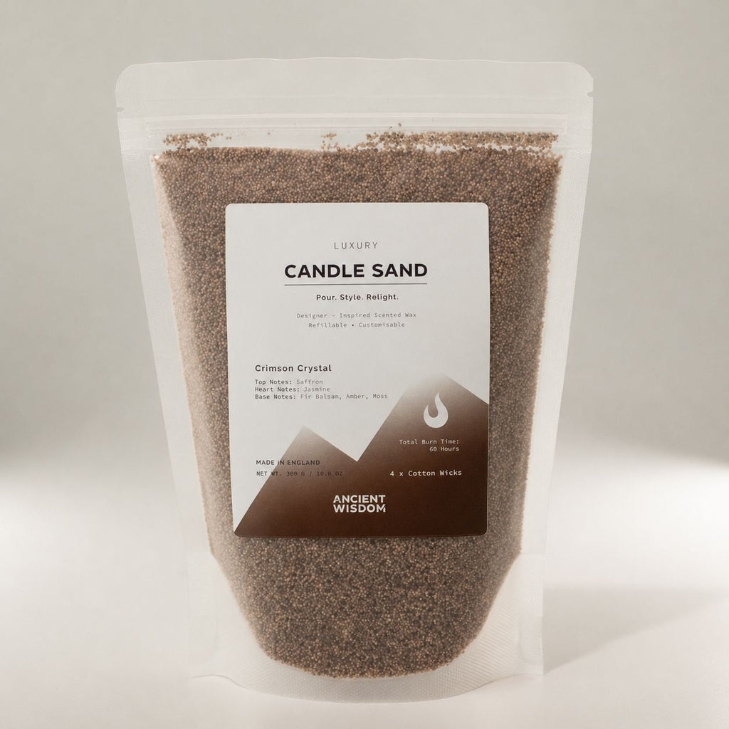 Fragranced Candle Sand - Mocha Brown - Crimson Crystal - 300g 🇬🇧