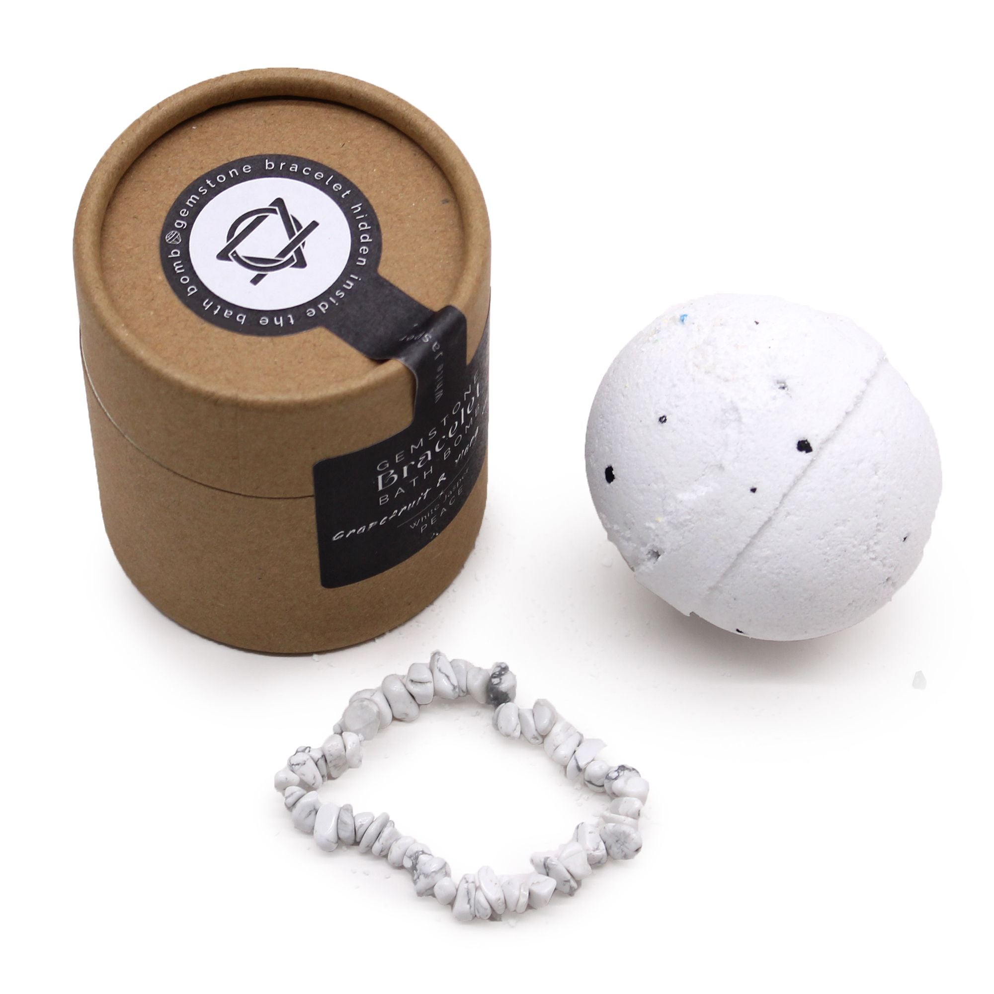 White Jasper Gem Bracelet Bath Bomb 🇬🇧