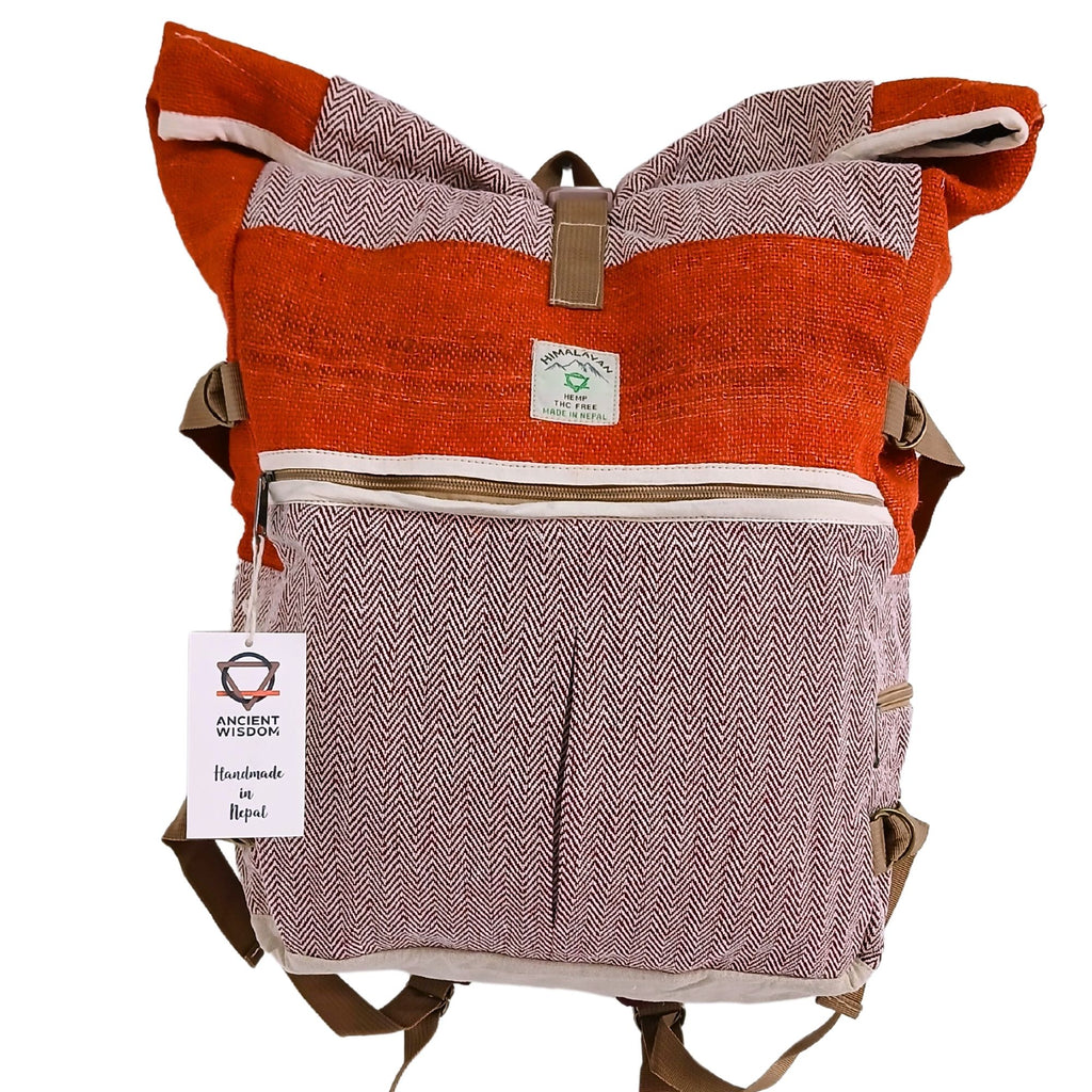 Hemp Trekking Rolling Backpack - Sunset Orange 🇬🇧