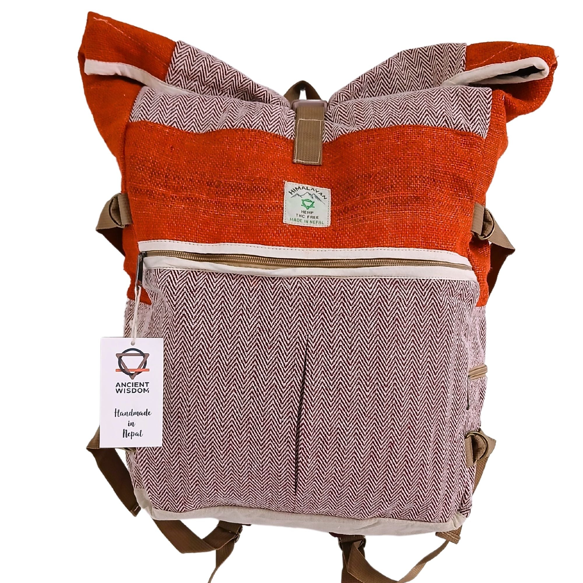 Hemp Trekking Rolling Backpack - Sunset Orange 🇬🇧