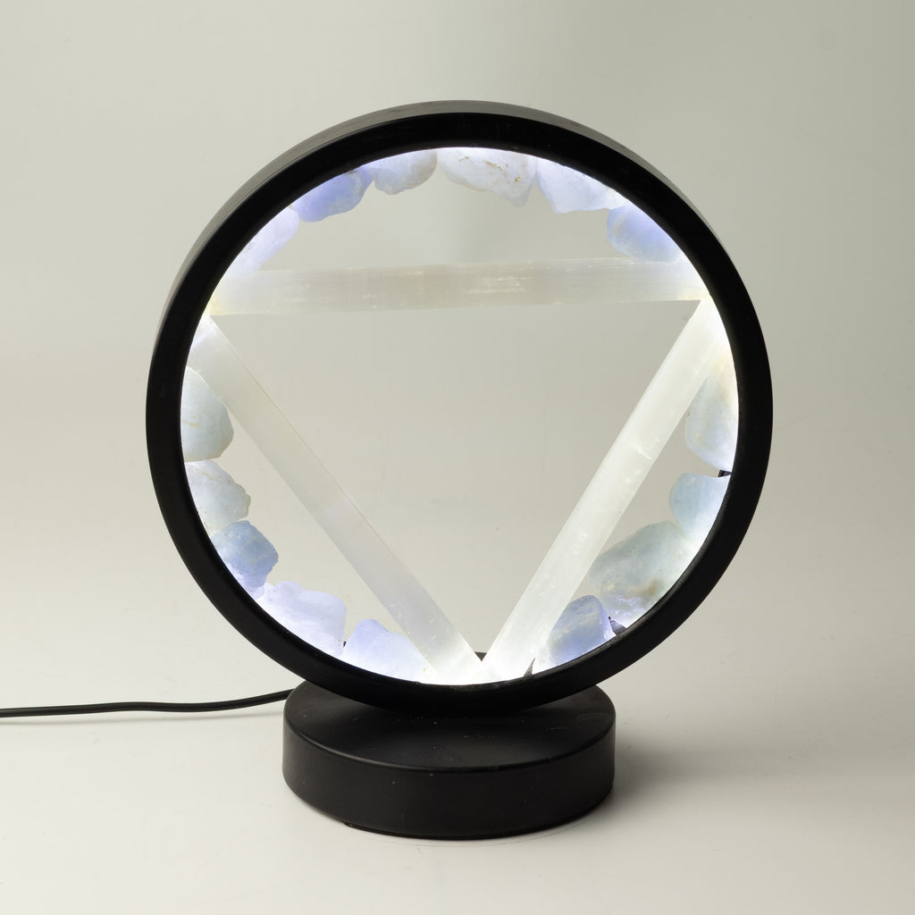Gemstone Halo Lamp - Water - Aquamarine & Selenite 🇬🇧