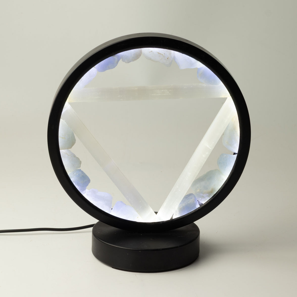 Gemstone Halo Lamp - Water - Aquamarine & Selenite 🇬🇧