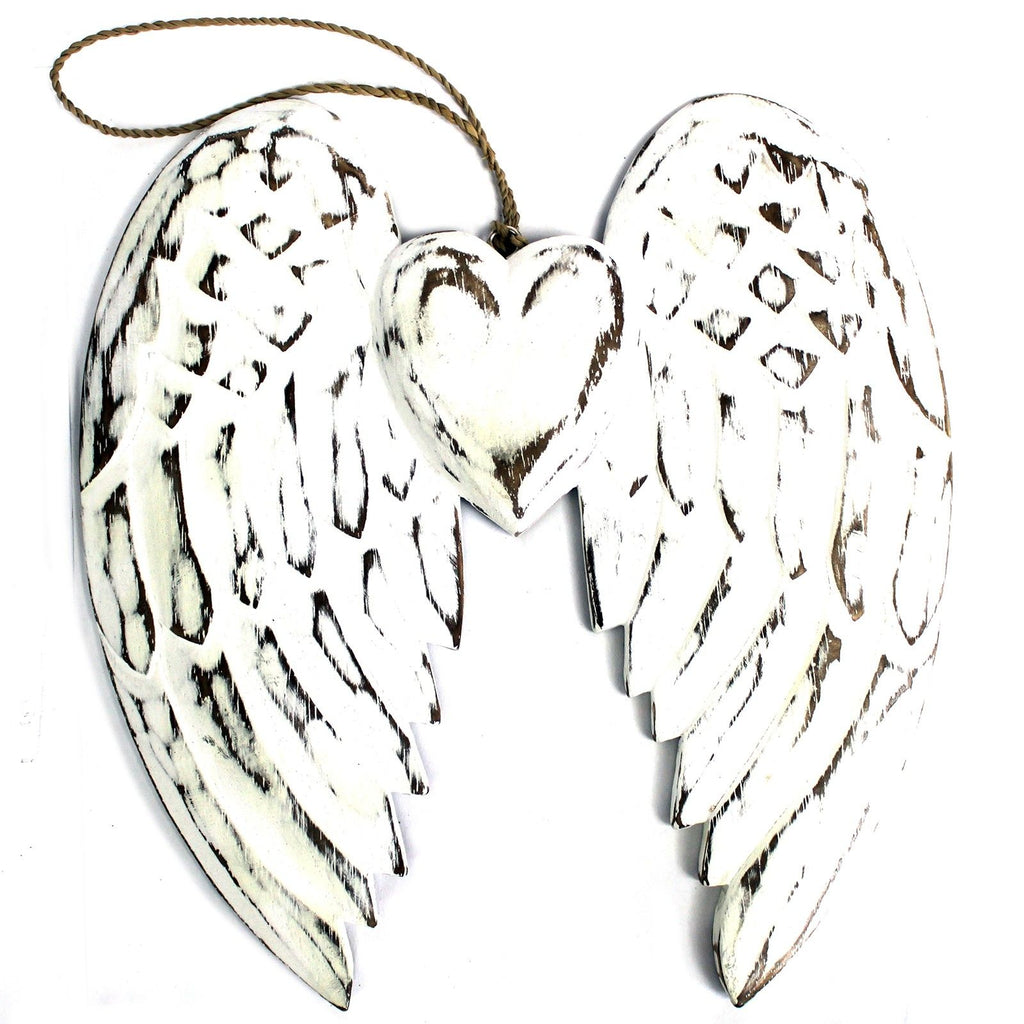 Hand Crafted Double Angel Wing & Heart - 24cm 🇬🇧