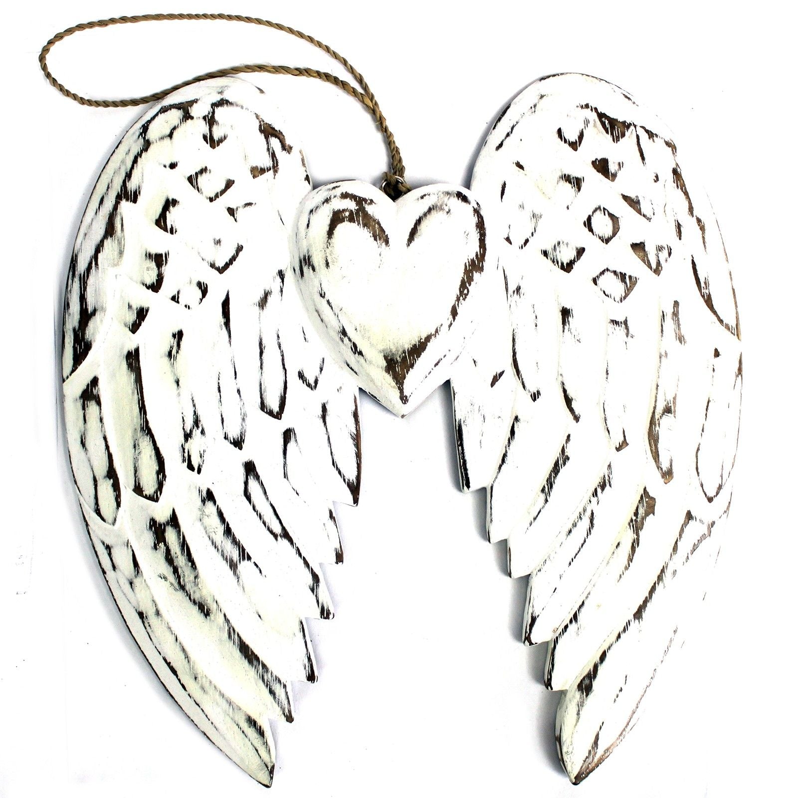 Hand Crafted Double Angel Wing & Heart - 24cm 🇬🇧