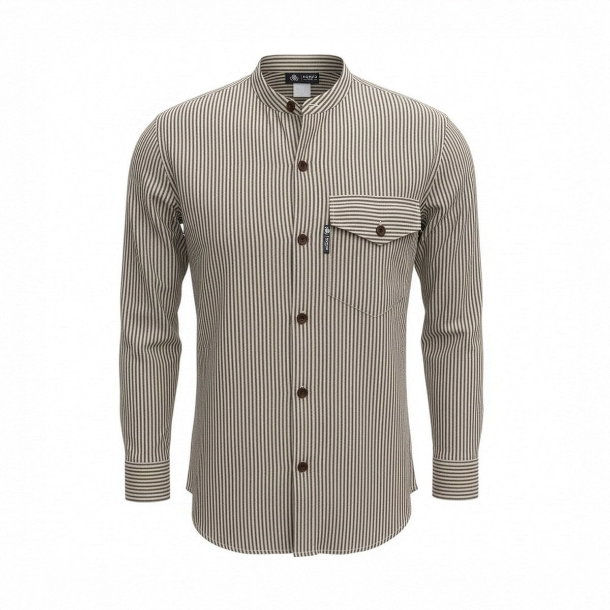 Nomad Sari Grandad Shirt - Grey Stone - Medium 🇬🇧