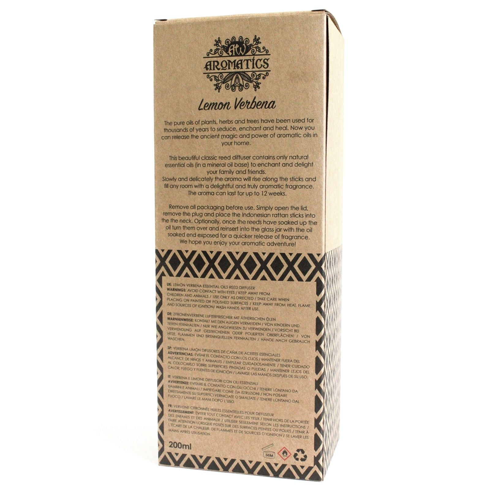 200ml Lemon Verbena Essential Oil Reed Diffuser 🇬🇧