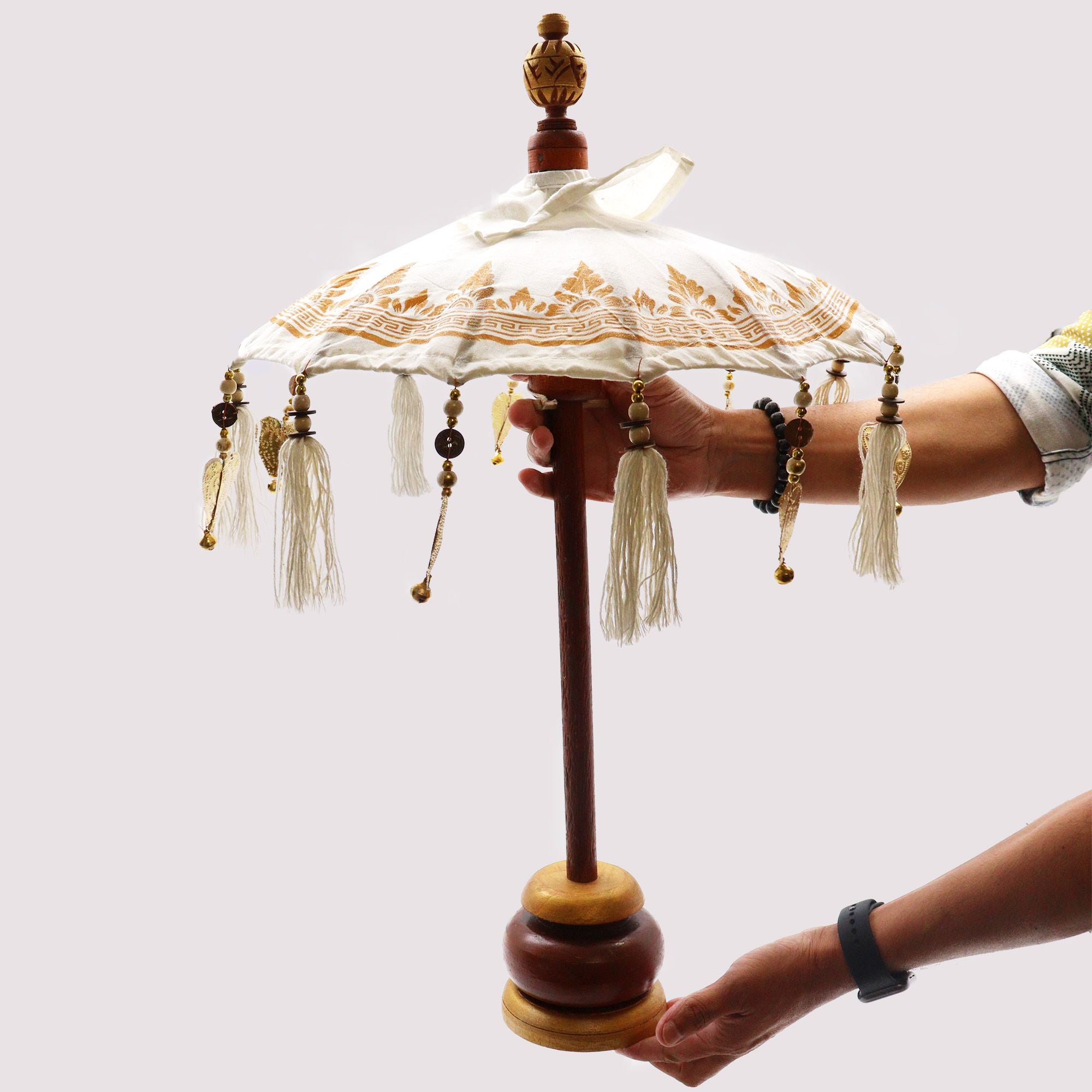 Bali Home Decor Parasol - Canvas - Gold Decor- 40cm 🇬🇧