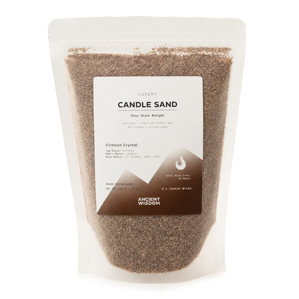 Fragranced Candle Sand - Mocha Brown - Crimson Crystal - 300g 🇬🇧