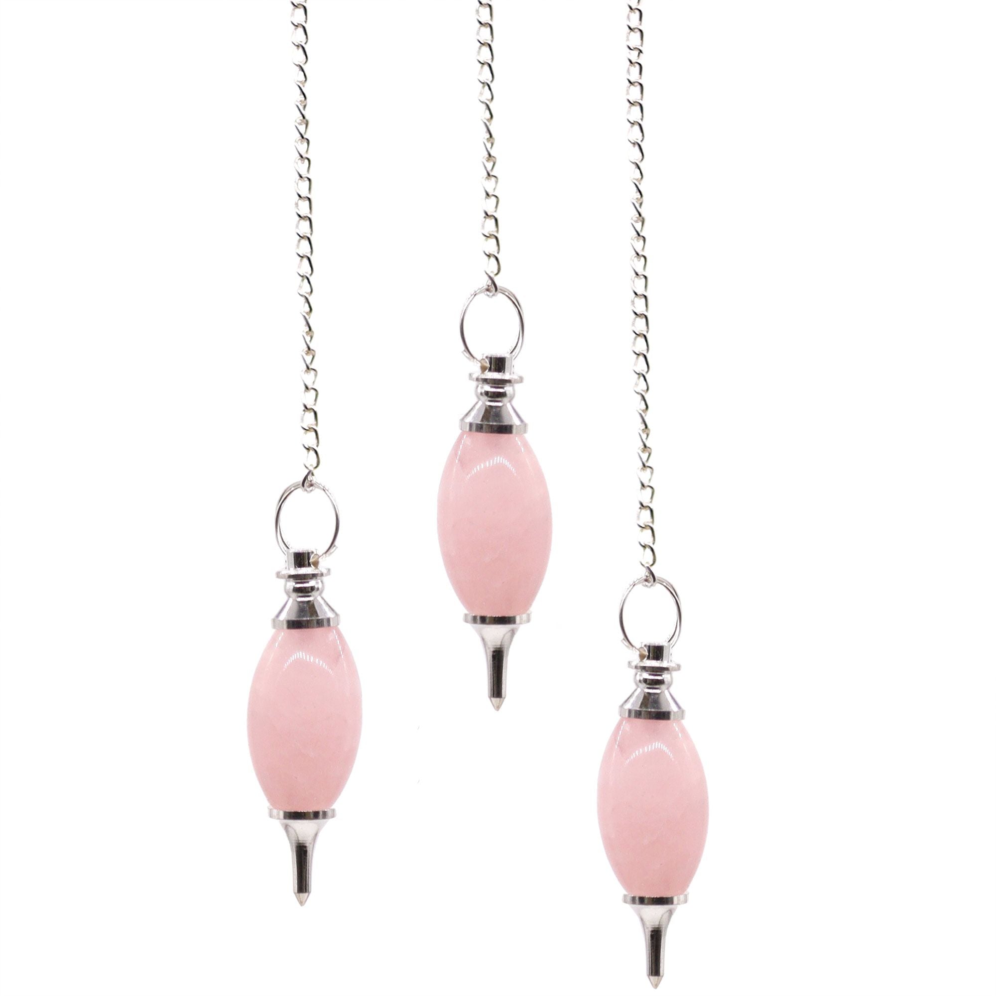 Lingam Shaped Gemstone Pendulum - Rose Quartz 🇬🇧