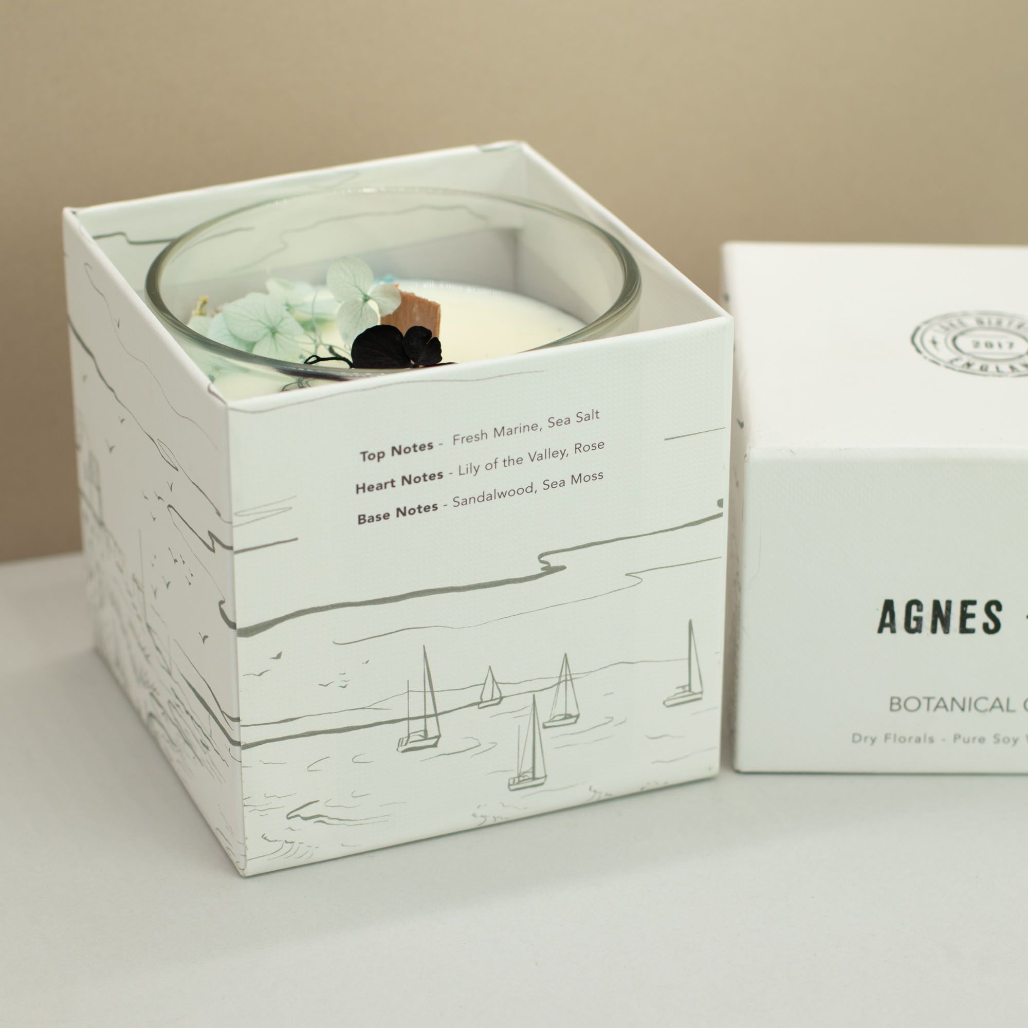 Agnes + Cat Botanical Soy Wax Candle - Seasalt & Moss 🇬🇧