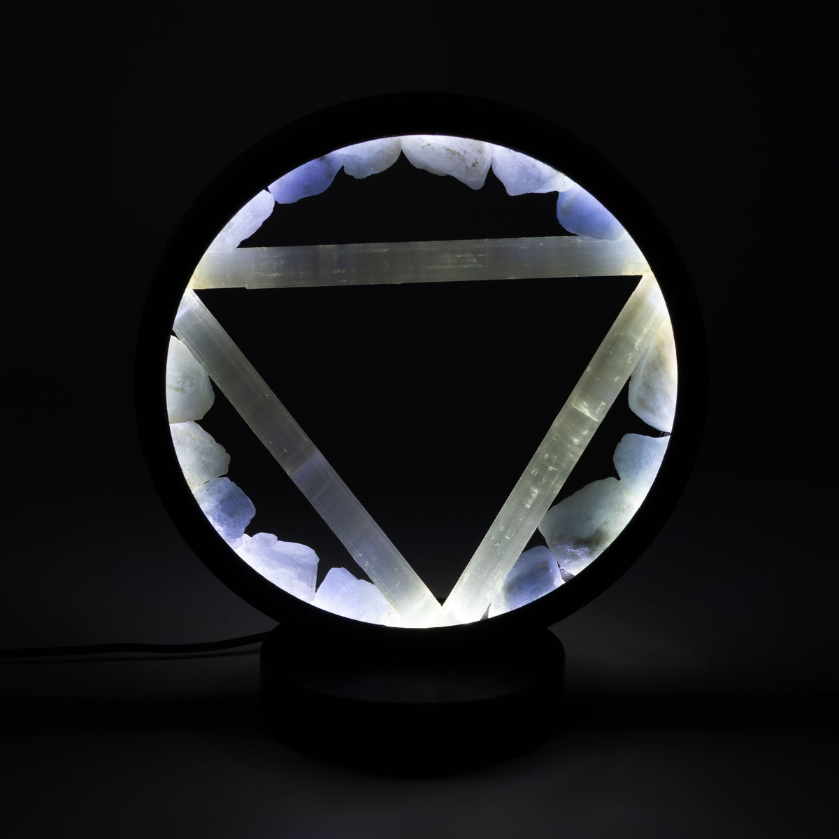Gemstone Halo Lamp - Water - Aquamarine & Selenite 🇬🇧