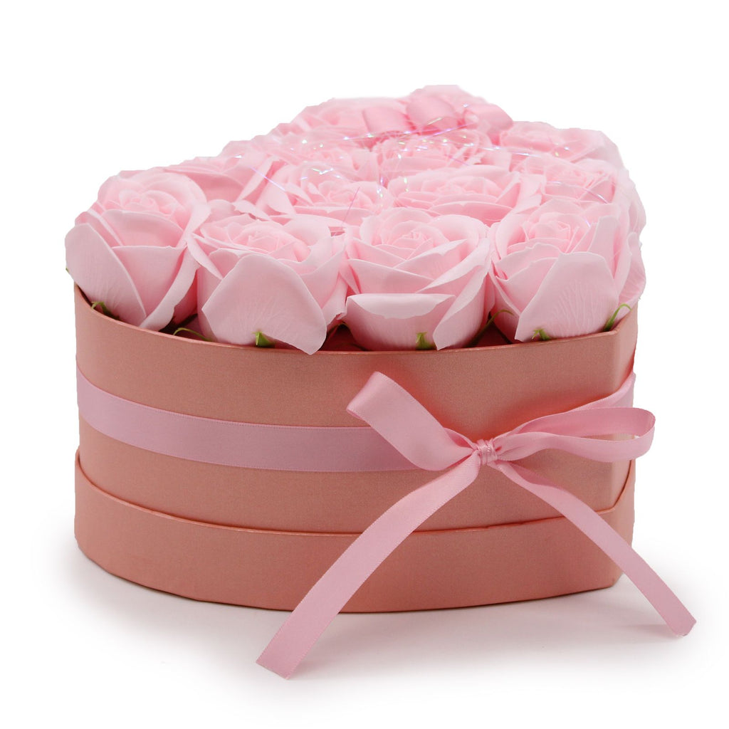 Soap Flower Gift Bouquet - 13 Pink Roses - Heart 🇬🇧