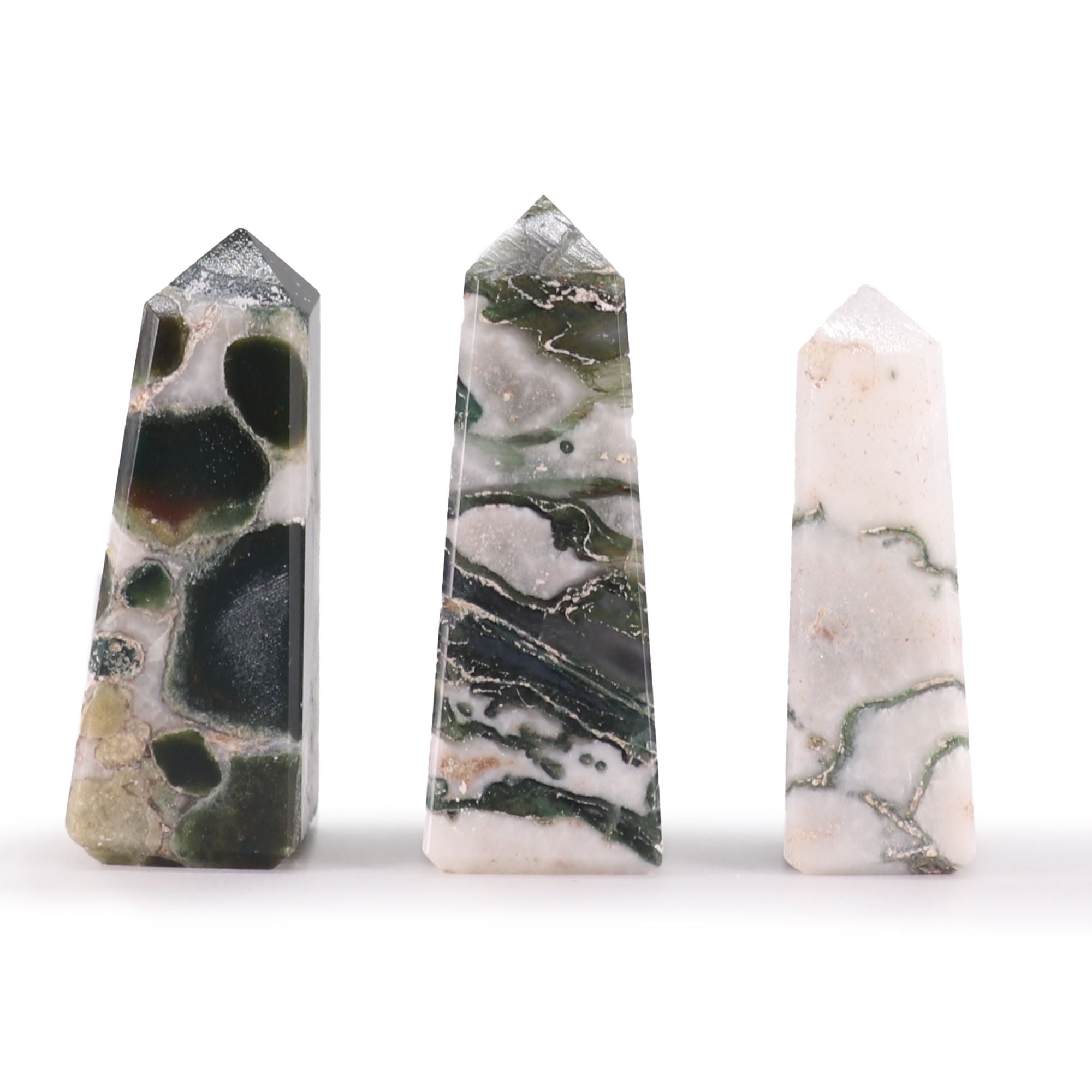 Gemstone Obelisk Point approx 5cm - Moss Agate 🇬🇧