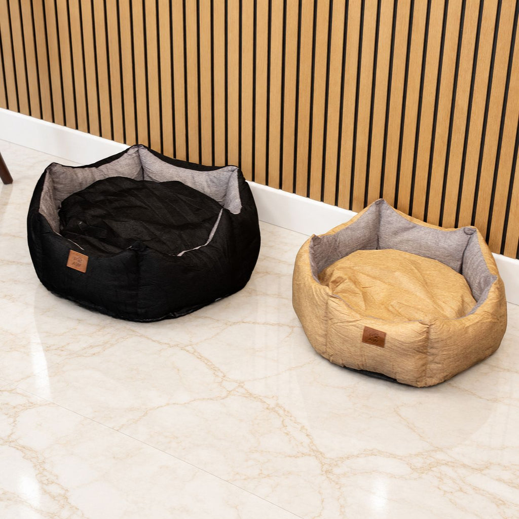 PAW Bed – Large Royal Crown – Black & Grey – 50 × 50 × 26cm 🇬🇧