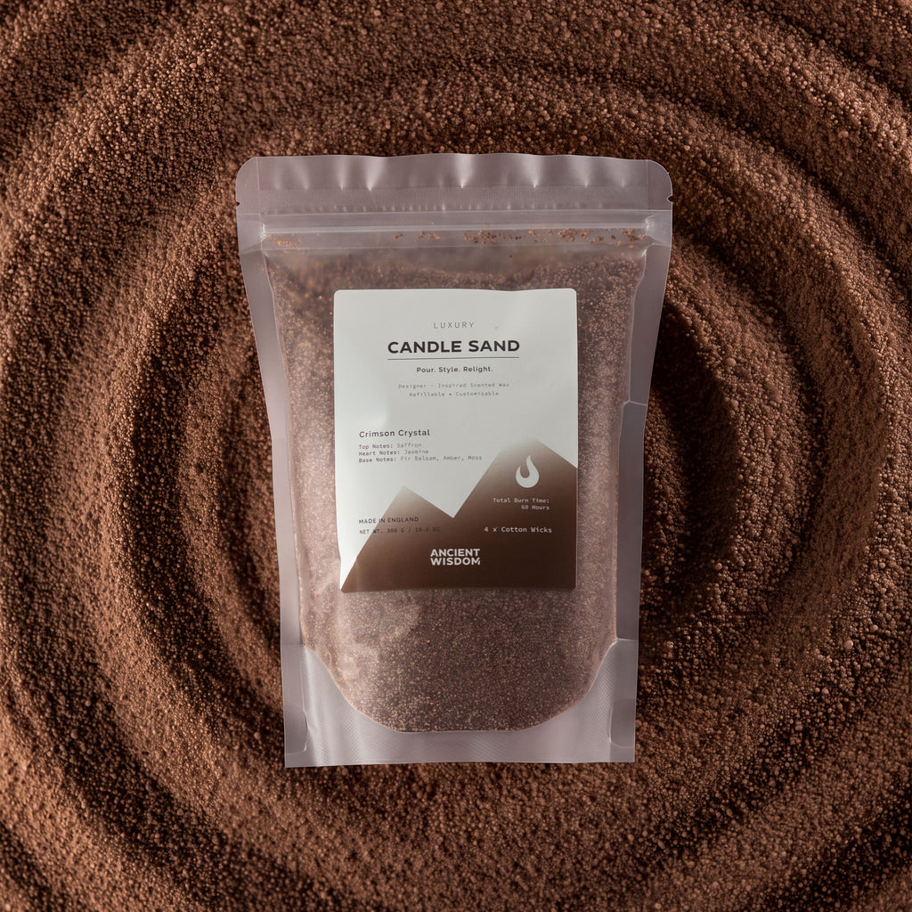 Fragranced Candle Sand - Mocha Brown - Crimson Crystal - 300g 🇬🇧