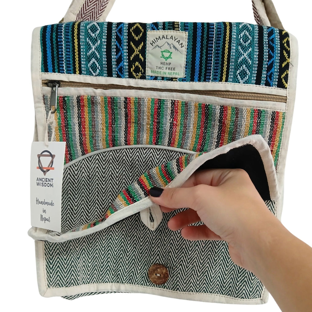 Hemp Laptop Messenger Bag - Curves 🇬🇧