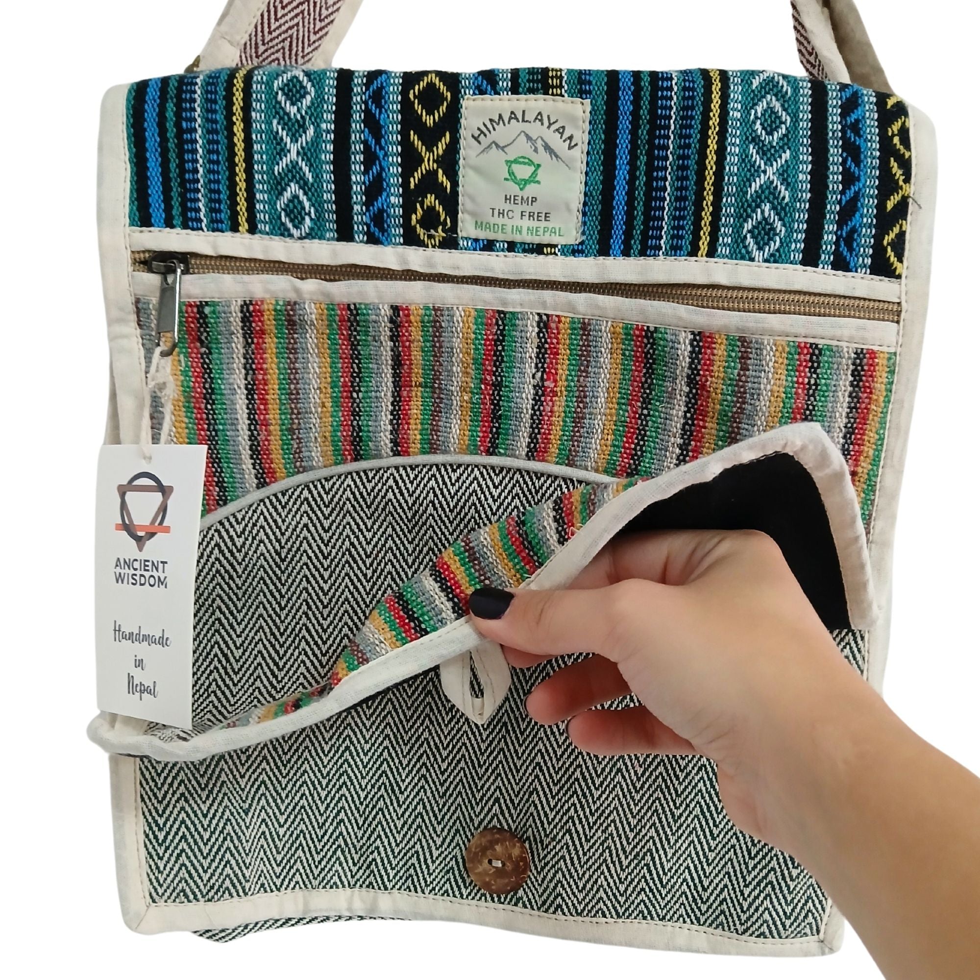 Hemp Laptop Messenger Bag - Curves 🇬🇧