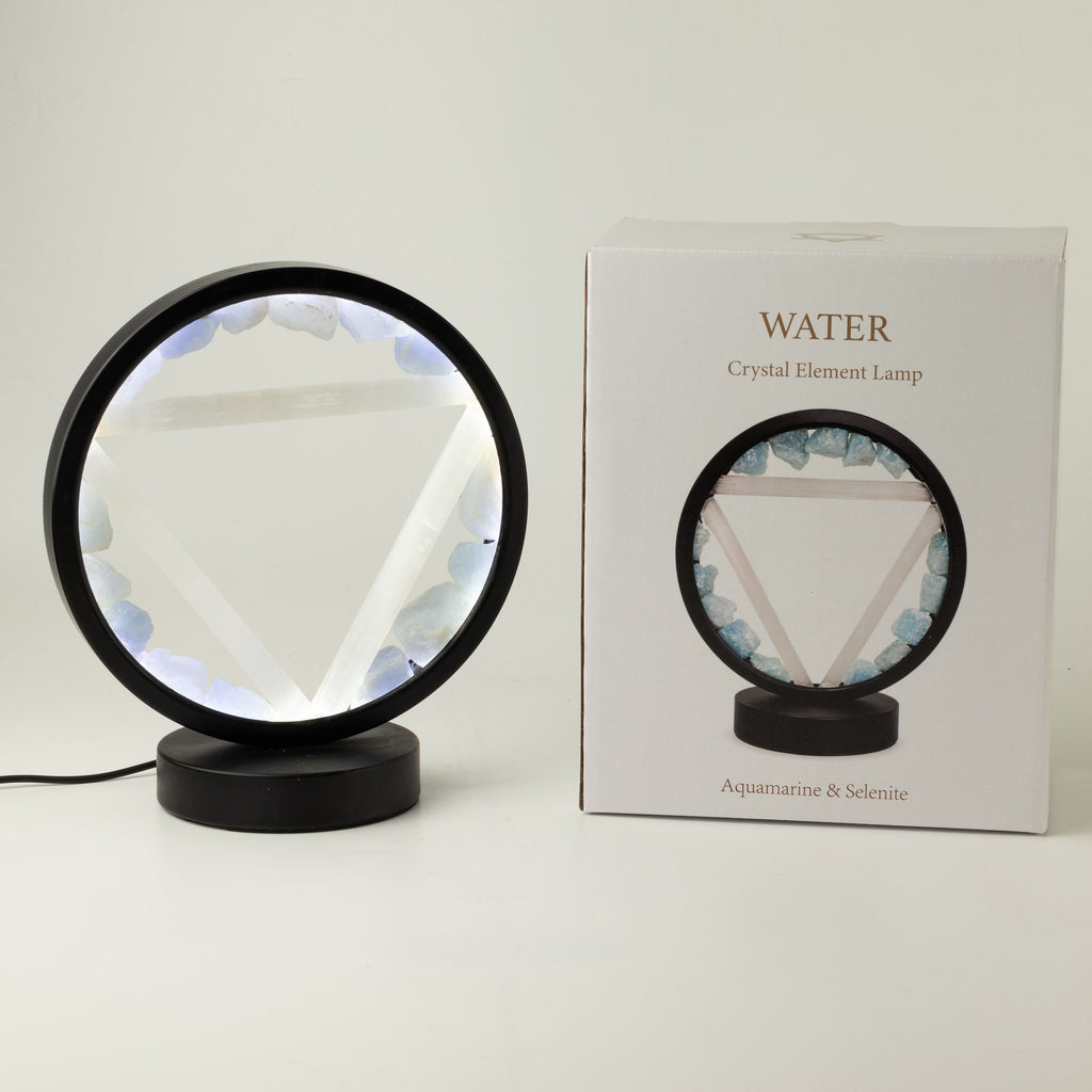 Gemstone Halo Lamp - Water - Aquamarine & Selenite 🇬🇧