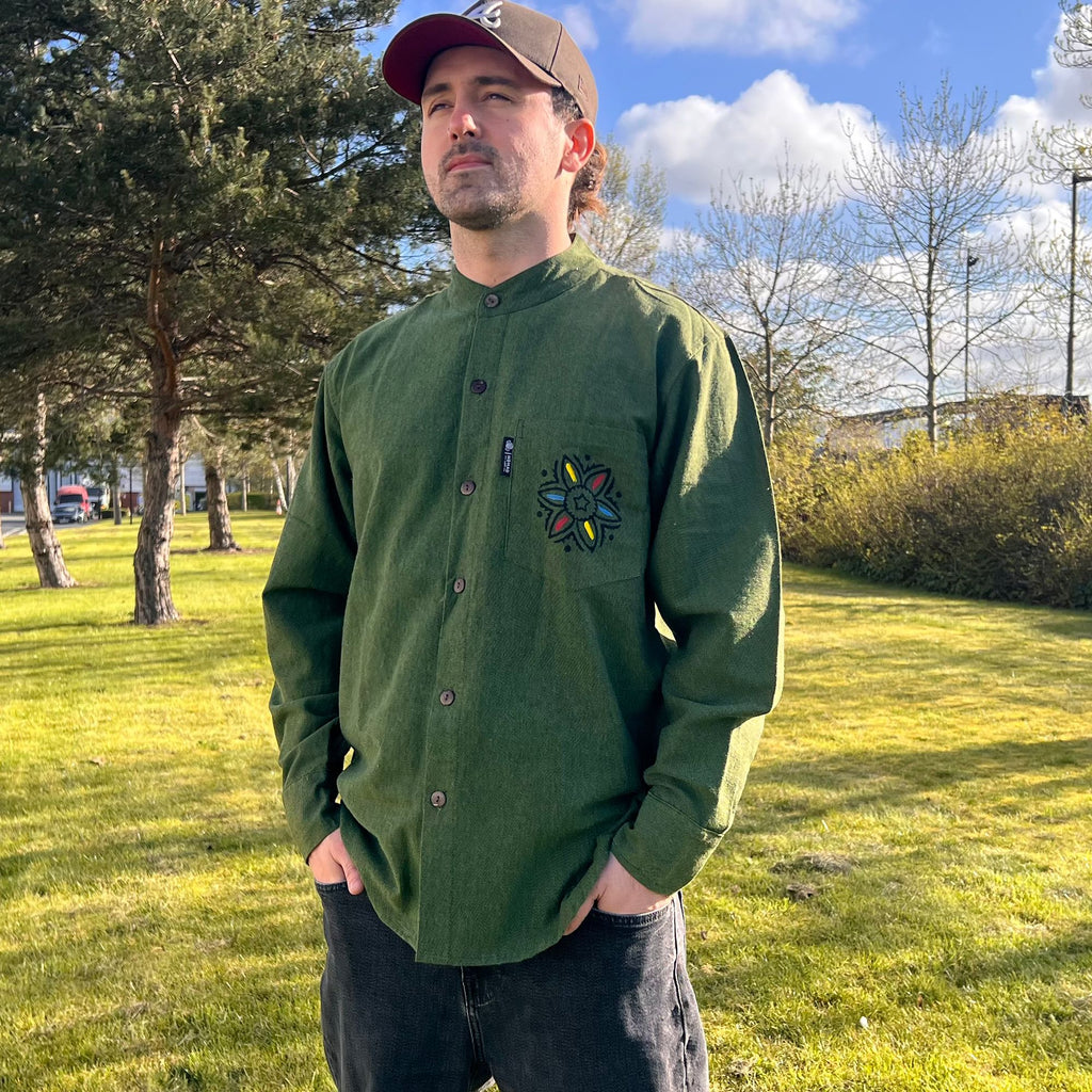 Nomad Sari Kathmandu Shirt - Forest Green - Large 🇬🇧